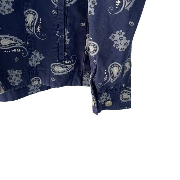 Cabela's Vintage 90s Women's Size Medium Blue Paisley Button Up Shacket - Picture 4 of 8